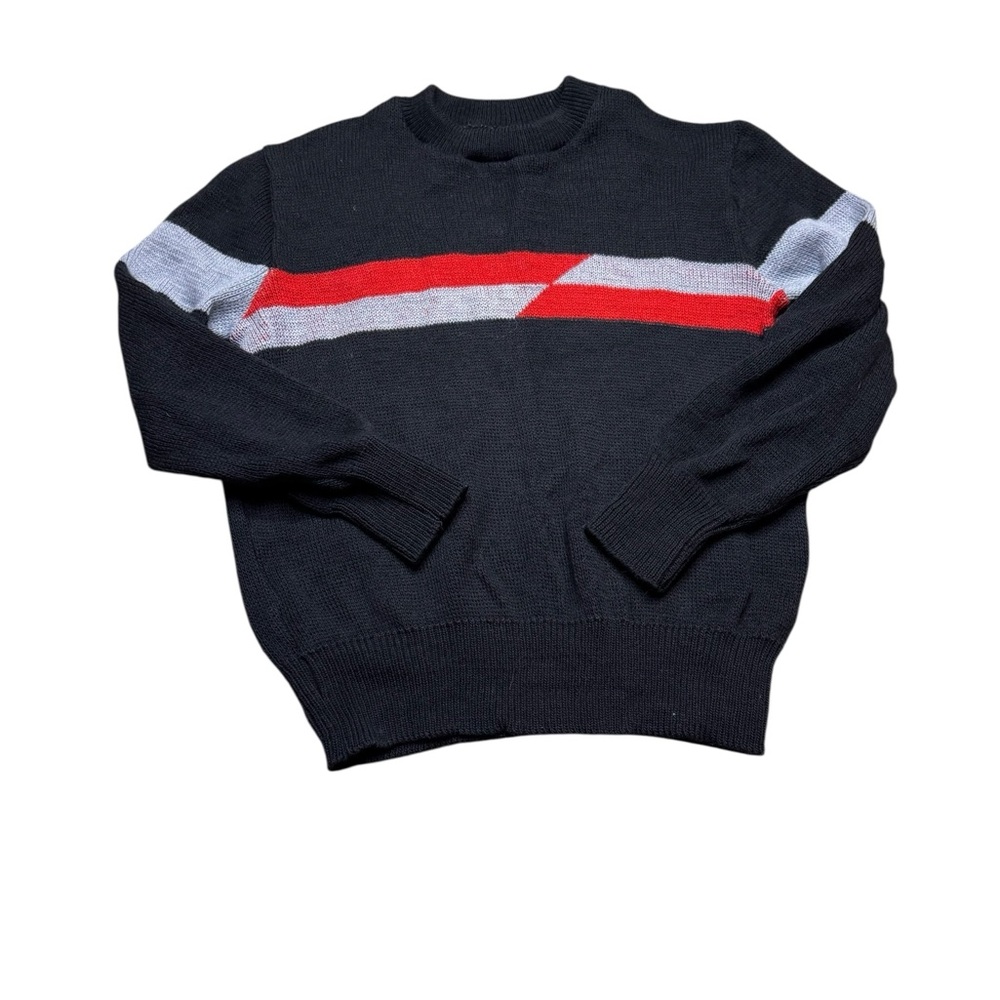 ✨VTG Lido Sports Wool Sweater Made in USA Red Gray‎ Colorblock Pullover M 19”✨